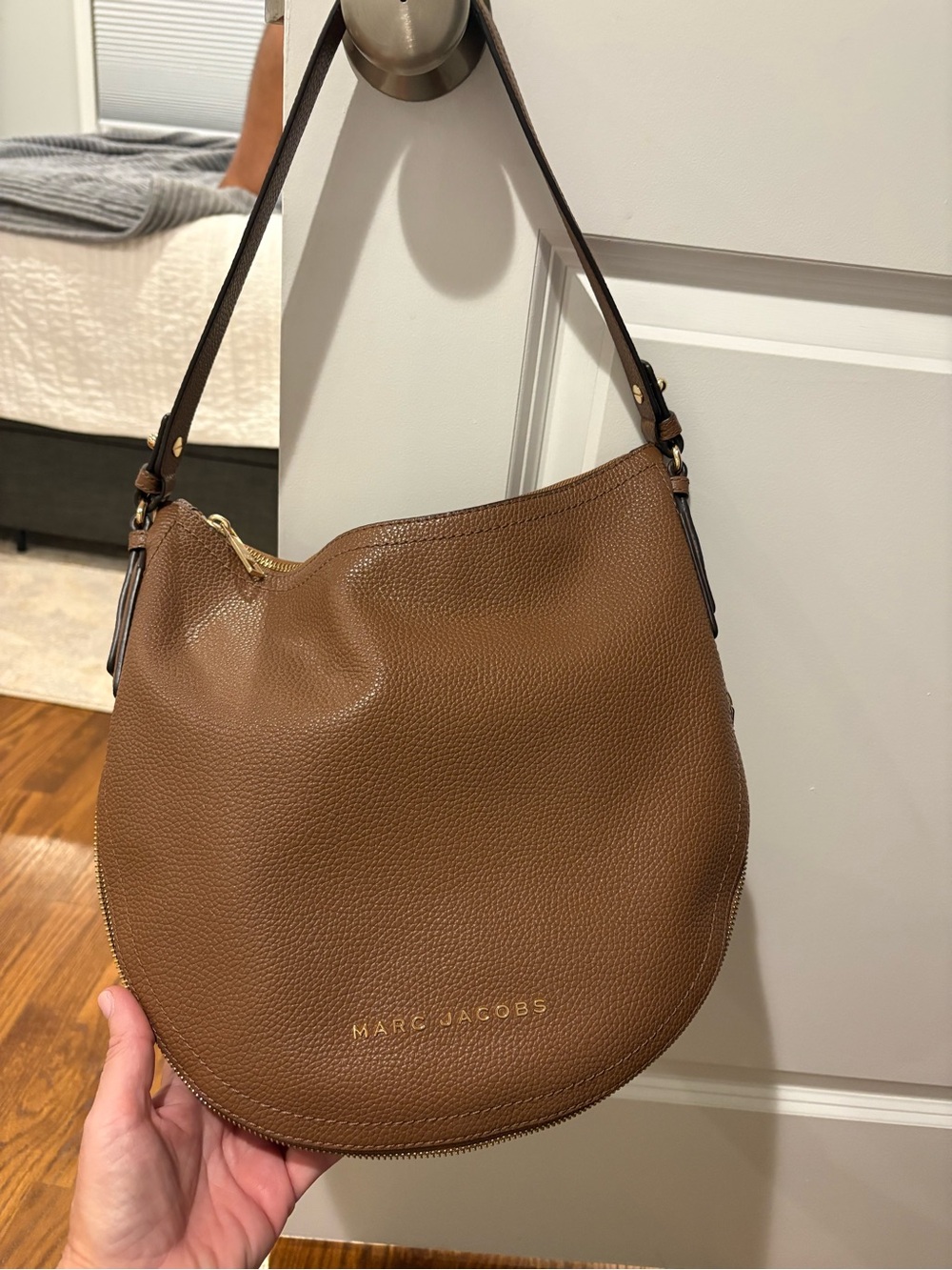 Marc Jacobs Brown Pebbled Leather Hobo Bag